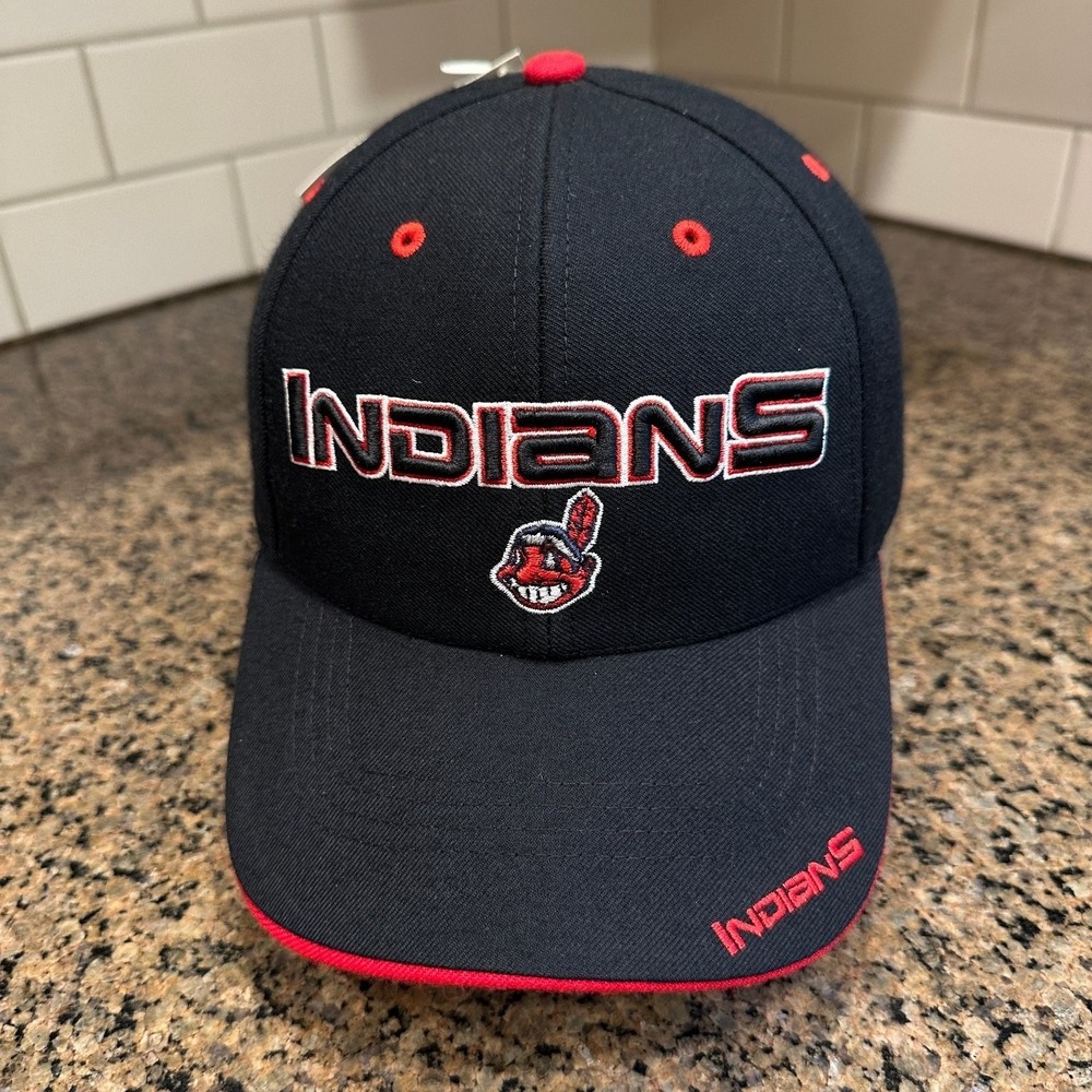 Vtg Y2K Cleveland Indians Twins Enterprise MLB Chief Wahoo Strapback Hat New